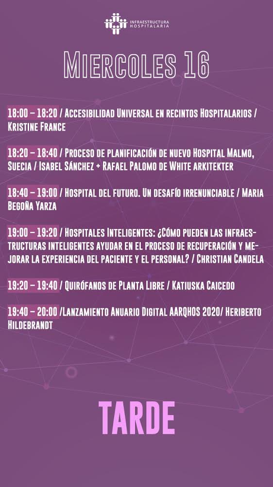 Hospitalaria's tweet photo. ¡Seguimos con nuestra segunda Jornada del Congreso 9H! Hoy tendremos nuevamente presentaciones de destacados expertos como el Ex Ministro de Salud, Emilio Santelices, Ana María Barroux, Katiuska Caicedo y mucho más! 
#congresohospitalaria #9H https://t.co/rVdrUQlYaW
