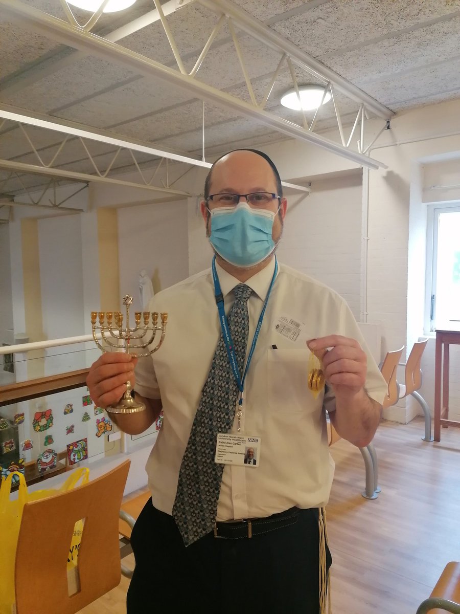 Welcome to @LNWH_NHS Alan Garber, our Jewish chaplain! We talked #Hanukkah and how valuable chaplaincy visits can be for our patients. Alan is also fully trained in Virtual Visits @GlenysLawson