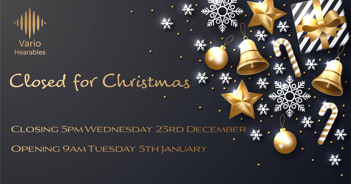 One week to go!

We're not abandoning all you lovely people to gorge ourselves on mulled cider and pigs in blankets just yet... but this time next week we will be!

Visit us at variohearables.com
Email us at hello@variohearables.com
Call us on 01737 45 22 00