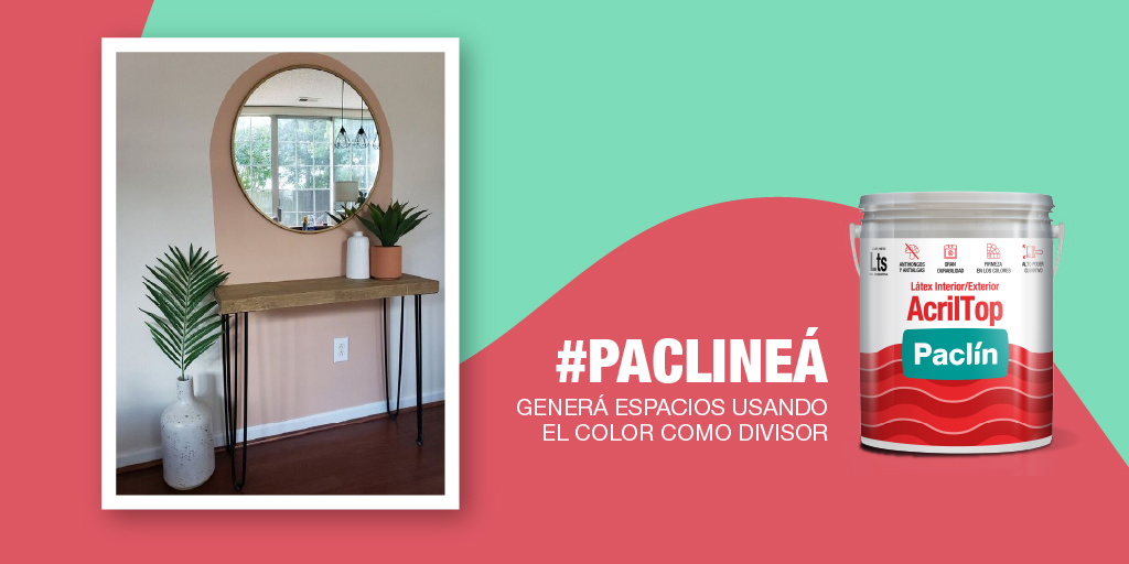 Pinturas_Paclin's tweet photo. #Paclineá para generar un pequeño recibidor. Generá espacios usando el color como divisor. https://t.co/kC99bx5mPV