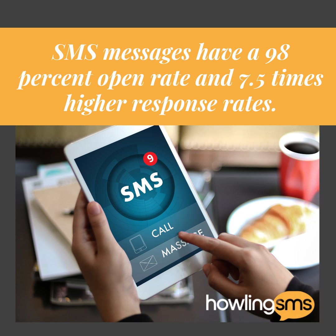 HowlingSMS's tweet image. Since SMS Marketing has a higher response rate, you can confirm important appointments or update customers about time-sensitive information more effectively!  You can also get six times the engagement from your customers when you use text messages. 😉qoo.ly/39qw2a