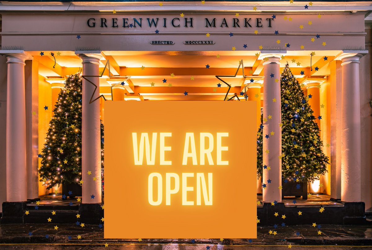 greenwichmkt's tweet photo. Greenwich Market is still open! Join us every day 10am-5.30pm. And join our Christmas Late Shopping tonight till 8pm. @VisitGreenwich #weareopen https://t.co/Jv3TRbCJJf