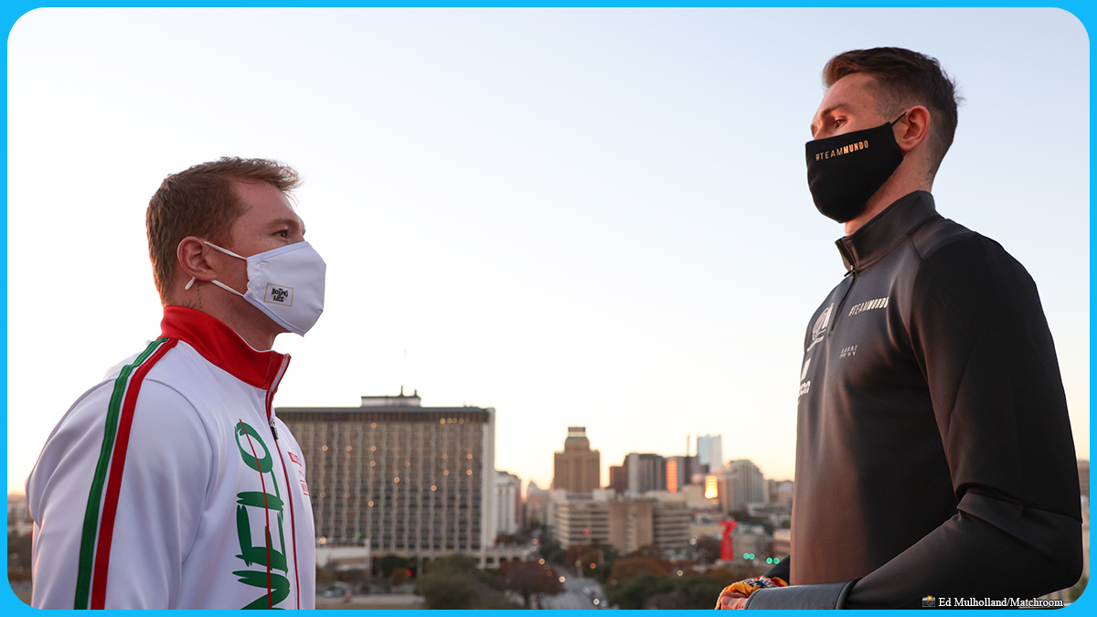 ringmagazine's tweet photo. Canelo Alvarez (5ft 8ins) vs Callum Smith (6ft 3ins) first face-off for their super-middleweight title fight this weekend. https://t.co/DeibgCOq1c