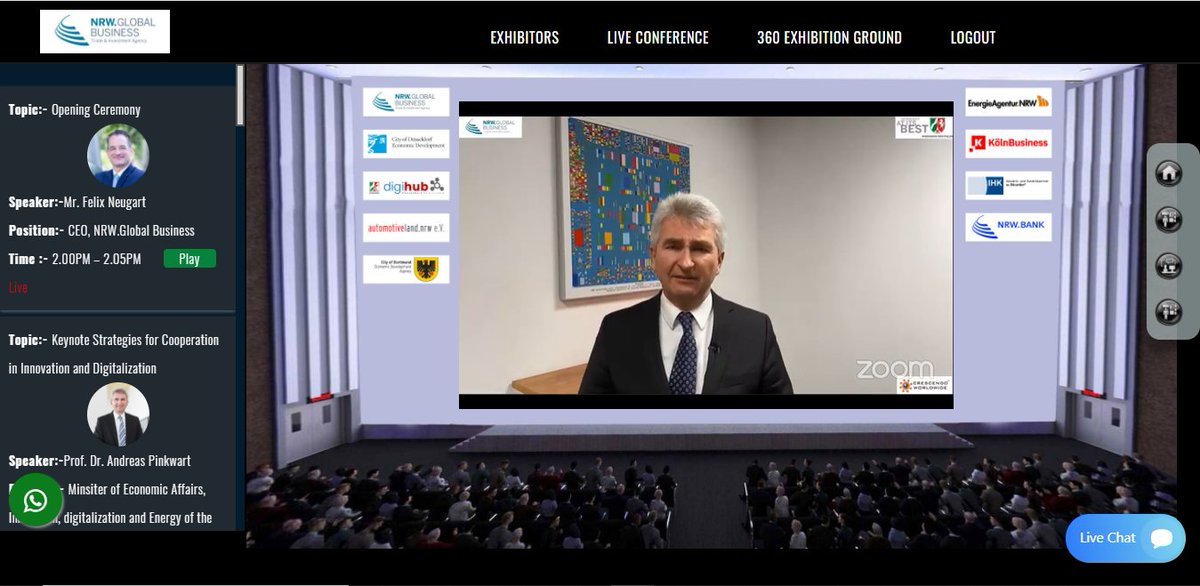 CrescendoWorld's tweet photo. Thank you so much to Prof. Dr. Andreas Pinkwart a virtual guest speaker at #NRWVirtualSummit. https://t.co/UAsiSBuC5M