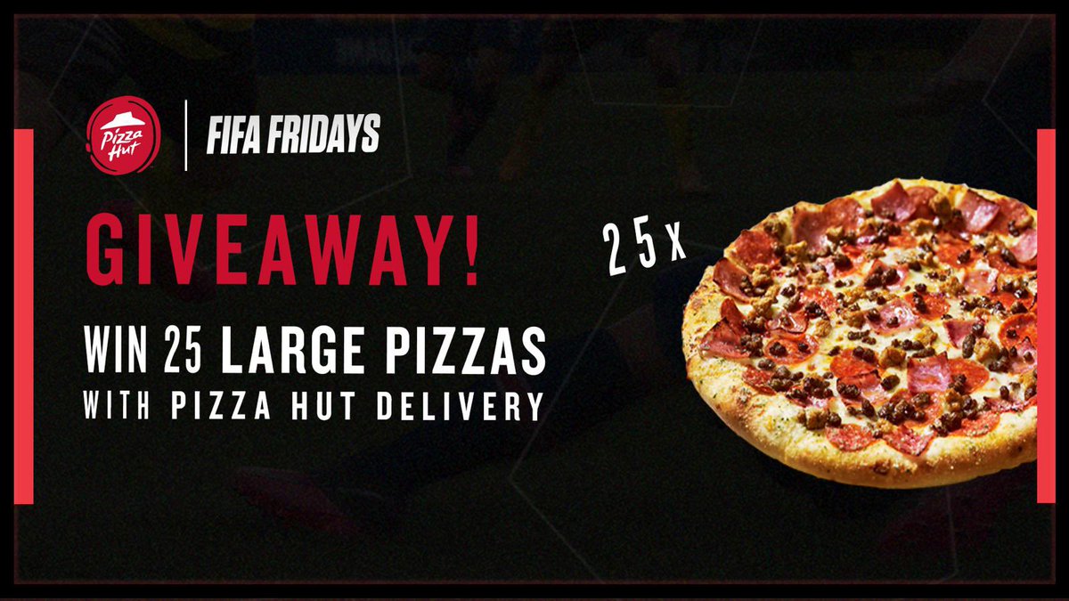MattHDGamer's tweet photo. PIZZA FANS - LOOK THIS WAY 🍕

@pizzahutdeliver are giving 25 of you the chance to #WIN a large pizza, to cap off the final week of #FifaFridays season 1 ⚽️

Just follow @pizzahutdeliver and RT to enter 👈

Entries close 18.12.20 1pm, winners announced same day on-stream! 👀 https://t.co/ohA27x7I6D