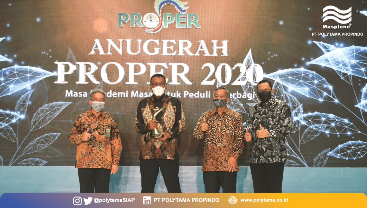 polytamaprop's tweet photo. (14/12) 3thn berturut-turut meraih penghargaan PROPER Hijau, kali ini Polytama meraih #properemas , menjadikan Polytama satu-satunya industri petrokimia dengan penghargaan tertinggi nasional untuk pengelolaan lingkungan hidup &amp; kepedulian sosial 

#PolytamaSIAP 
#Proper2020 https://t.co/dW2WAvXw2r