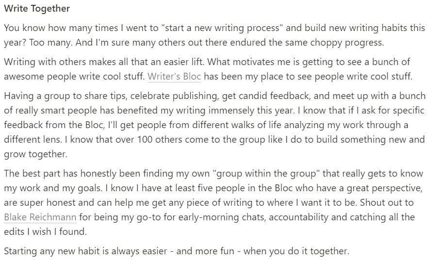 Got off this bandwagon when school pivoted back to in-person learning and I juggled work and a virtual conference. Back in the writing mindset this morning.Shout out to  @WritersBlocHQ and everyone I've met there who has helped me learn this year, especially  @lbreichmann.