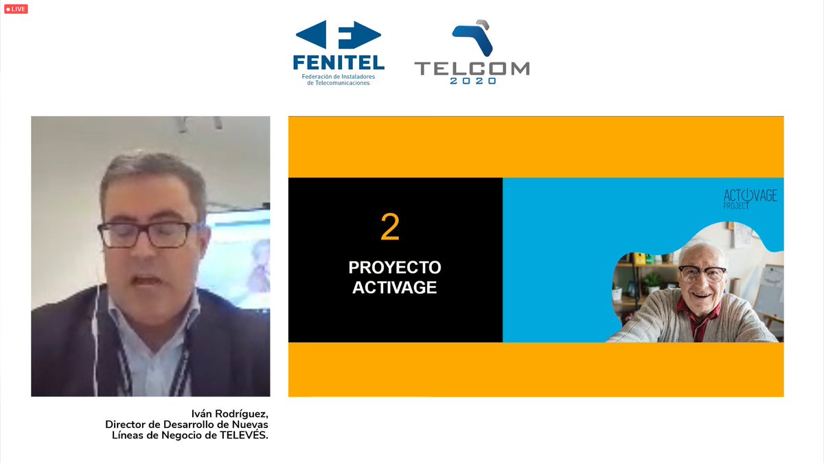 FENITEL_ES's tweet photo. El @ACTIVAGEproject presentado por @TelevesOfficial  en #telcomfenitel #telcom2020 https://t.co/pHNQgR6c4A