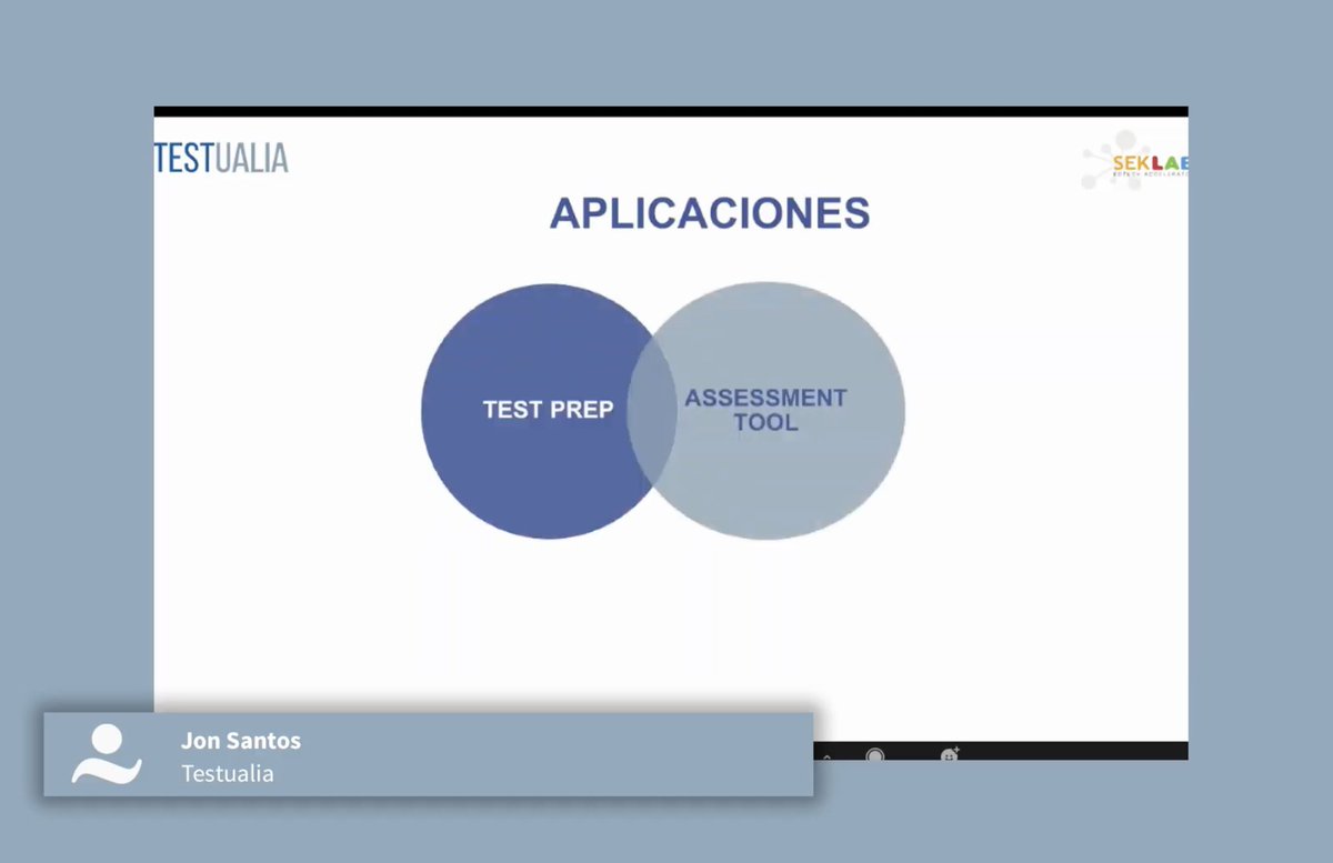EdtechSpain_Org's tweet photo. Jon Santos, Business Developer de @testualia, la plataforma online basada en #IA que permite crear #exámenes tipo test ilimitados y diferentes: “SEK Lab es el puente que necesitamos para testar nuestro producto en colegios y universidades”.
#SEKLabAwards #EdTech 🚀 https://t.co/eMVbfL5z1n