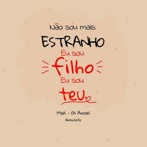 RiscoseFe's tweet photo. “E me chama amigo. Não sou mais estranho, eu sou um filho, eu sou teu.” Mais - Os Arrais.

Porque todos os que são guiados pelo Espírito de Deus são filhos de Deus... Leia mais no Instagram: @riscosefe https://t.co/prPBBOBc1T https://t.co/EHwITD9c63