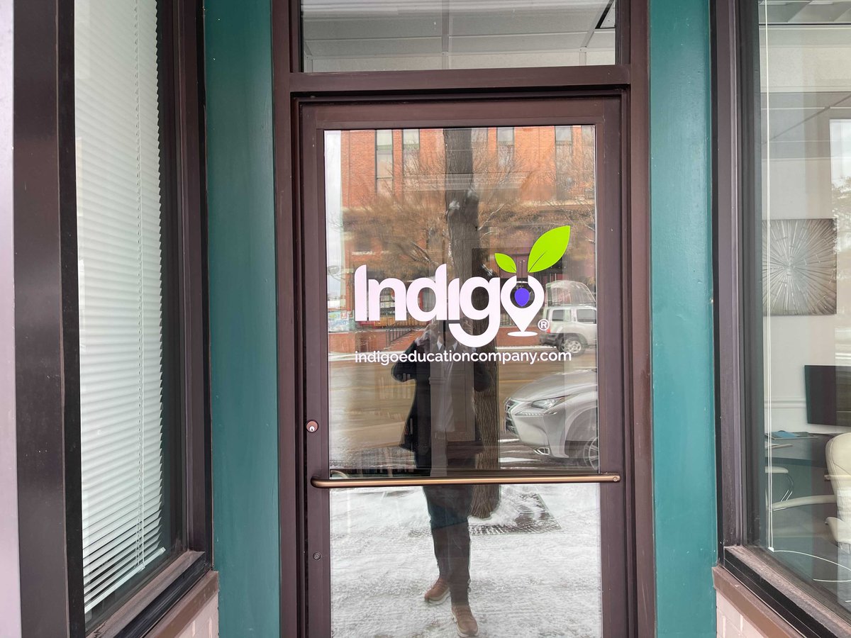 IndigoImpactOrg's tweet photo. The Indigo office in Longmont is looking good! Check out our new office signs, thanks to our friends FASTSIGNS of Queen Anne, Seattle! https://t.co/Vxfv63rfge