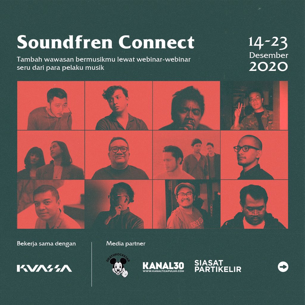 soundfren's tweet photo. Soundfren Connect menghadirkan para pelaku industri musik dengan topik terkait musik diantaranya manajemen musik hingga proses dibalik dapur rekaman.
Ikuti #SoundfrenConnect 14-23 Desember 2020 melalui aplikasi #Soundfren
#SemudahItu belajar terkait musik di #SoundfrenConnect https://t.co/0wxz83T5JK