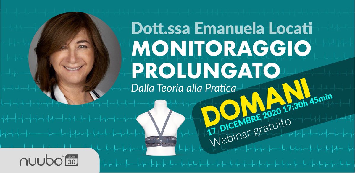 Per la prima volta in Italia vogliamo condividere dati ed esperienze di monitoraggio esterno di pazienti con #palpitazioni, #ictus criptogenetico e #sincope.

ISCRIVITI
 using.nuubo.com/it/webinar-ita/