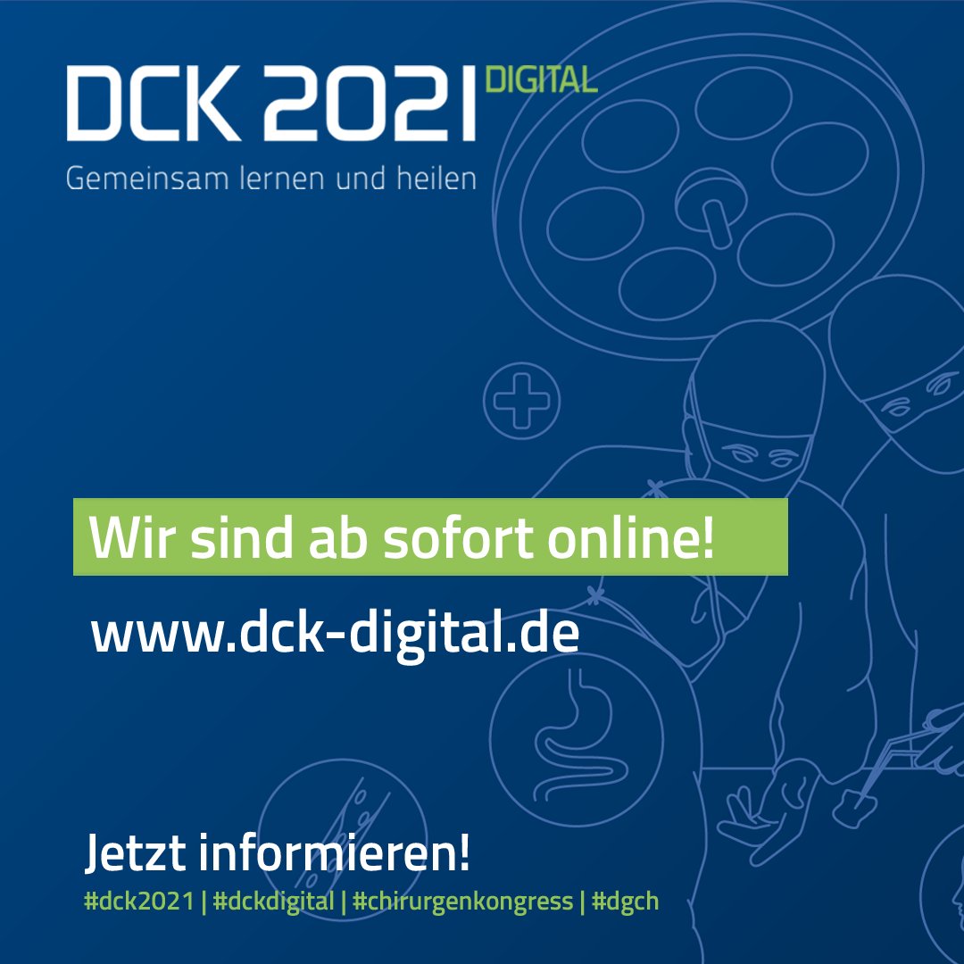 DCKongress's tweet photo. Der DCK 2021 DIGITAL ist online mit neuer Webpräsenz: https://t.co/caAcHMiqlC
#dckdigital #dck2021 #chirurgie #chirurgiekongress https://t.co/uCOmUVp2fC