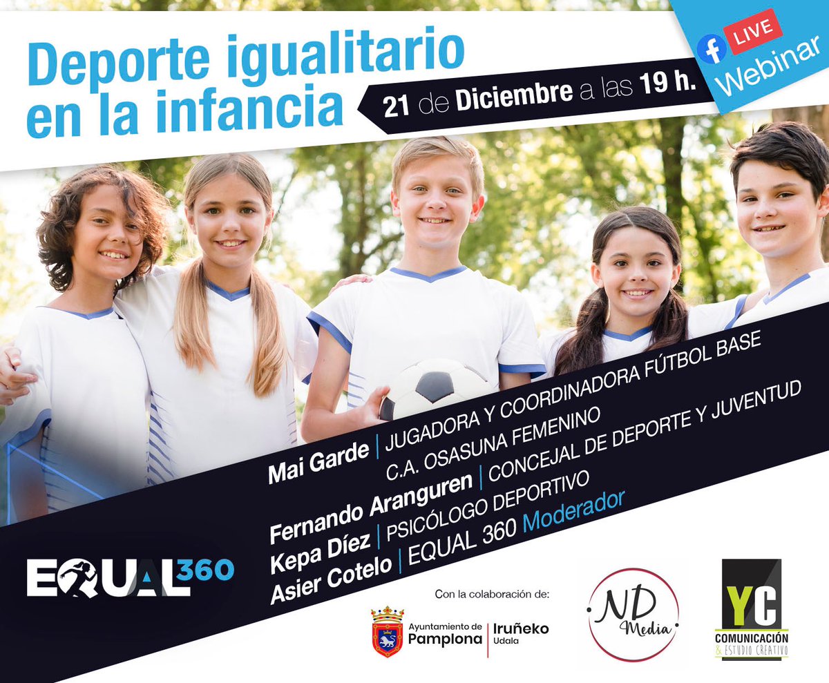📌 Apuntad en vuestras agendas! 📒

👉🏼 “Deporte igualitario en la infancia” 

🔜 ¡El próximo lunes a las 19:00 con <a href="/maigarde/">Mai Garde</a>, <a href="/ferdireta/">Fernando Aranguren</a> y <a href="/Kepa_Diez/">Kepa Díez</a>! 

😊 Modera <a href="/AsierCotelo/">Asier Cotelo Aldabe</a>