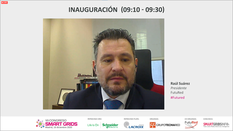 El presidente de #FutuRed Raúl Suárez inaugura el VII Congreso #SmartGrids #CongresoSG7 Organiza <a href="/grupotecmared/">GRUPO TECMA RED</a> #FutuRed congreso-smartgrids.es/programa/