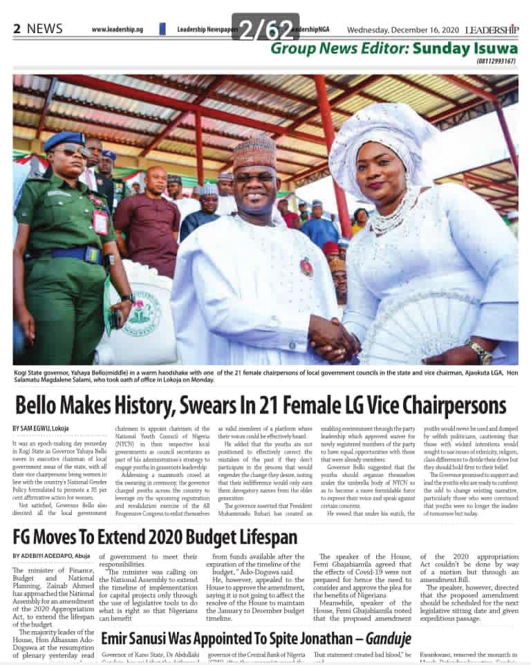 JibrilAkhigbe2's tweet image. #KOGIUPDATE
The broadcast of His Excellency, Gov. Yahaya Bello during the Inauguration of the newly elected council chairmen, Female Vice-Chairmen and 239 councillors will be previewed on AIT this morning by 9:30am.
