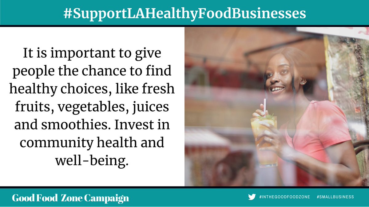 TigNotaro's tweet photo. LA CAN supports the implementation of the Good Food Zone Policy. COVID has revealed our communities need this policy more than ever to have a fighting chance to find good, healthy food choices.
#SupportLAHealthyFoodBusinesses!
#InTheGoodFoodZone
#SmallBusiness https://t.co/5Rk2QlZX0f