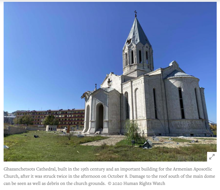 astroehlein's tweet photo. #Azerbaijan appears to have attacked this church in Nagorno-#Karabakh deliberately.
That would be a war crime.
Two strikes on the church, the second one while journalists and other civilians had gathered at the site:
https://t.co/XUGm5TtyWl https://t.co/l9DUDLPQTG