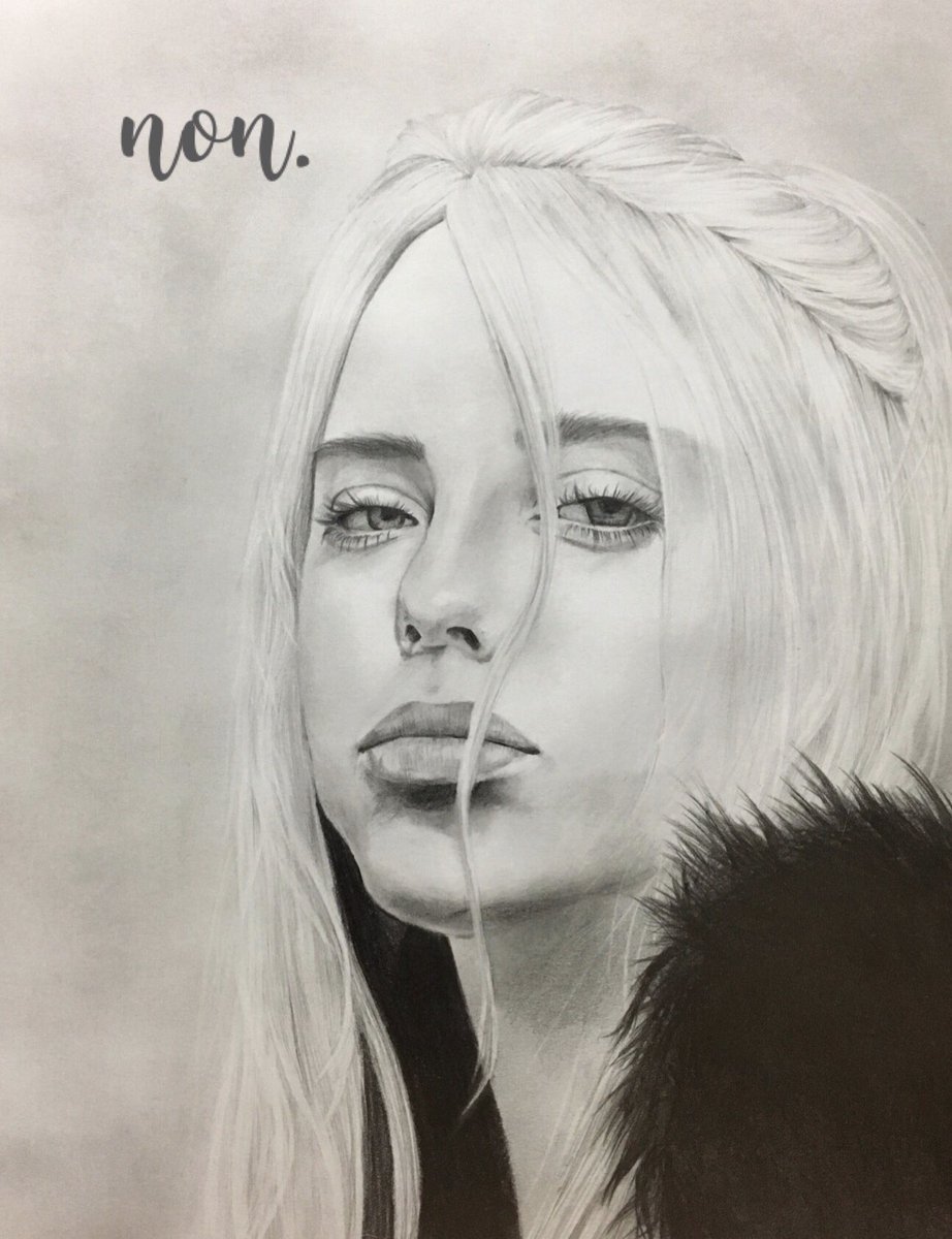 ビリーアイリッシュ 完成しました！ 金髪描くの好きだー！ #鉛筆画