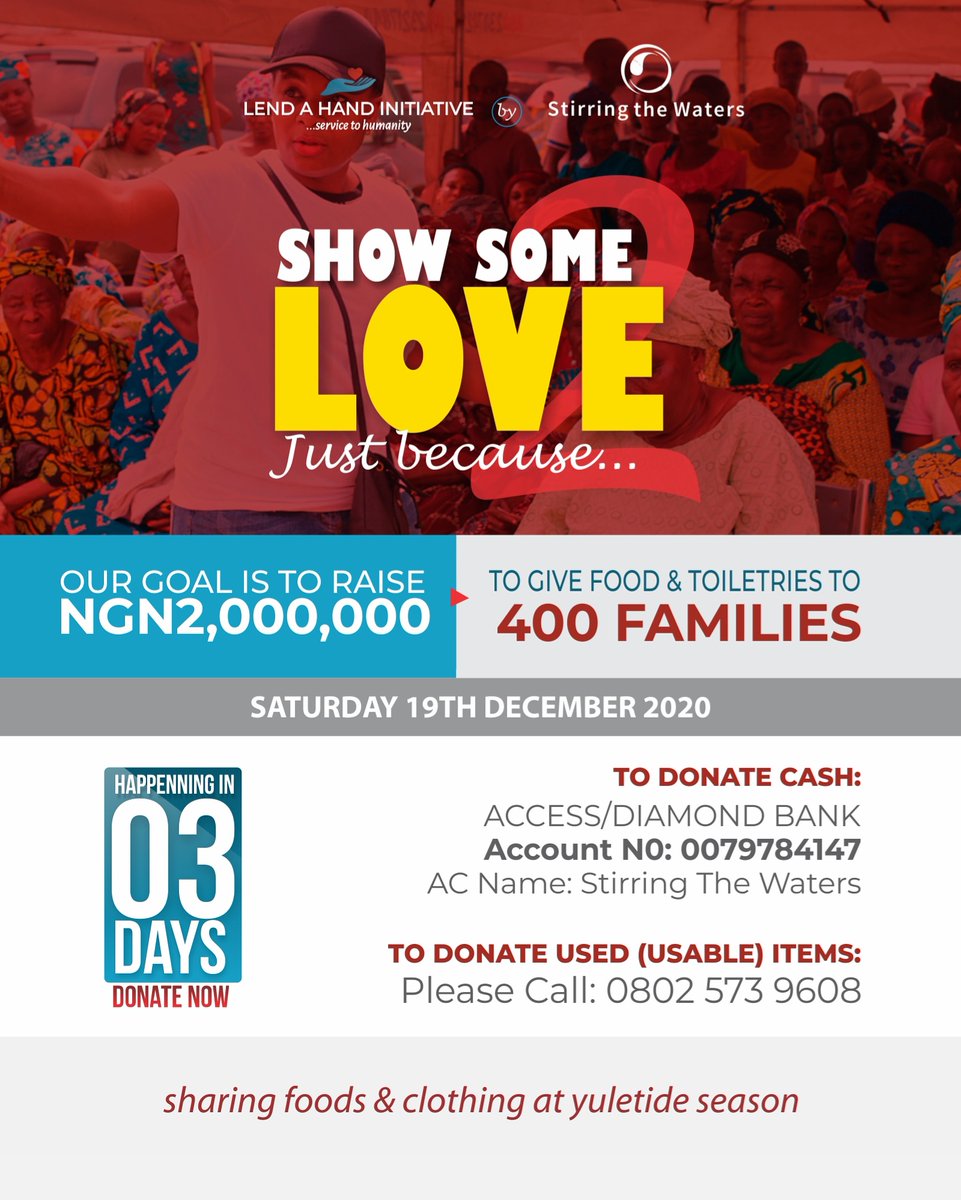 AderogbaSegun's tweet photo. Here is a great opportunity to connect with unlimited resources of heaven through your gift to the needy.

Donate today.
God bless you

#charity #love #food #rice #free #december #EndSARS #jesus #father #gbagada #favorite #remind #faith #time https://t.co/OBgQDO56bZ