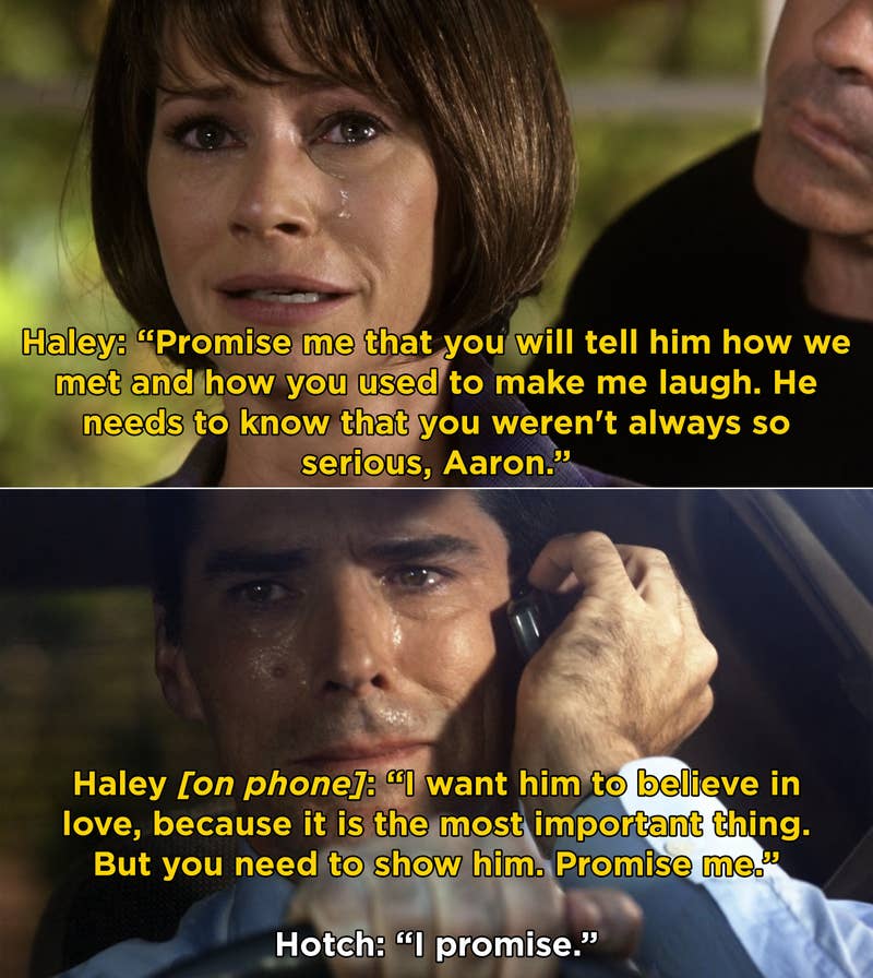 11. Criminal Minds: When Haley, Hotch's wife was k!lled while everyone listened to it happening on the phone.