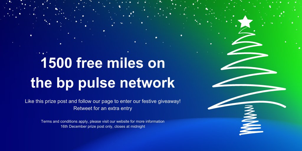 bppulseuk's tweet photo. Day 6 of our #bppulse festive giveaway! 

Today we are giving away 1500 miles on the bp pulse network to 1 lucky winner! 

Just Like this prize post and Follow us to be entered for today’s prize. Retweet the prize post for a bonus entry! 
Full Ts&amp;Cs here: https://t.co/7Qr1TwLfyY https://t.co/7bQJoqeWvw