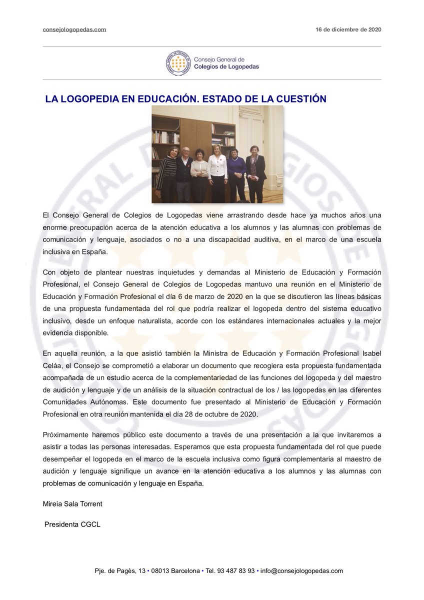 consejologopeda's tweet photo. 🛎🛎🗣COMUNICADO  IMPORTANTE🗣🛎🛎
“La  Logopedia en educación. Estado de la cuestión” https://t.co/bv4xptAzez