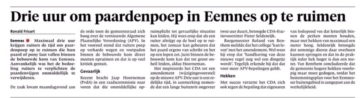 Ik geef de boa’s graag een stopwatch kado #Eemnes #paardenpoep #handhaven <a href="/Gem_Eemnes/">Gemeente Eemnes</a>