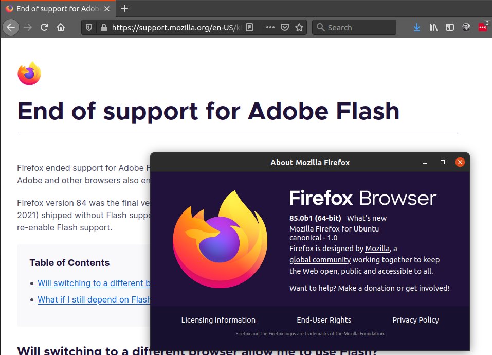 Andi Chandler Just Upgraded To Firefox 85 No More Flash Adobeflash Flash Mozilla Firefox Eol