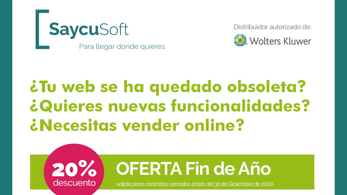 SaycuSoft's tweet photo. 👇Oferta Fin de Año👇 confía en @SAYCUSOFT para tener tu solución web a medida al mejor precio y el menor tiempo.
+info en: ✉️ comunicacion@saycusoft.com o si lo prefieres llámanos o envía un WhatsApp al 📞609 37 67 89 estaremos encantados de atenderte
 #diseñoweb #digitalización https://t.co/usQSPLQToq
