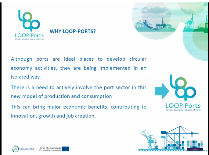ClimateKICspain's tweet photo. Rocio Garcia explains the @PortsLoop European project led by @FValenciaport and financed by @ClimateKIC and the importance to apply #circulareconomy at the European Ports https://t.co/AyfFPBGyZg