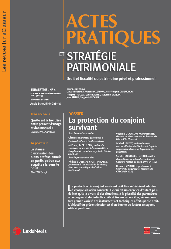 Le dernier numéro 2020 de la revue Actes Pratiques et #stratégiepatrimoniale vient de paraître ! Dons manuels, participations au acquets, conjoint survivant … un numéro très riche à découvrir sur #Lexis360Notaires !
<a href="/stefjacquin/">Stephane Jacquin</a> <a href="/LazardGestion/">Lazard Frères Gestion</a> <a href="/LexisNexisFr/">LexisNexis France</a>