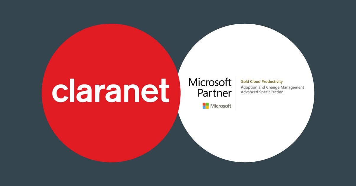 Claranet_FR's tweet photo. Claranet obtient une nouvelle Advanced Specialization @Microsoft : Adoption and Change Management et confirme son expertise sur #Microsoft365 https://t.co/yzJaEHLak5

 #collaboratif #transformation #certification https://t.co/SaTRm9cyid
