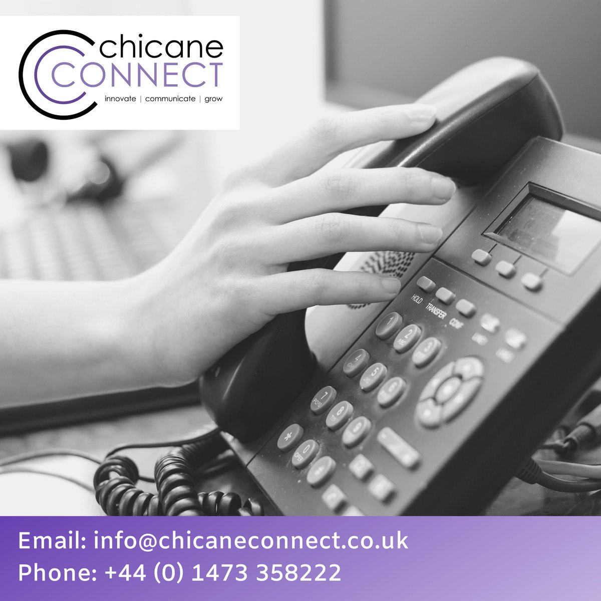 ChicaneConnect's tweet photo. At Chicane Connect our solution is simple, it is not just a phone system, it is a reliable, secure, and cost-effective platform that grows as your business does. Visit our website for more details >> https://t.co/qduSmC6gMx #ChicaneConnect #IT #telecoms #phones #connected #secure https://t.co/4eGKQpQ0hJ