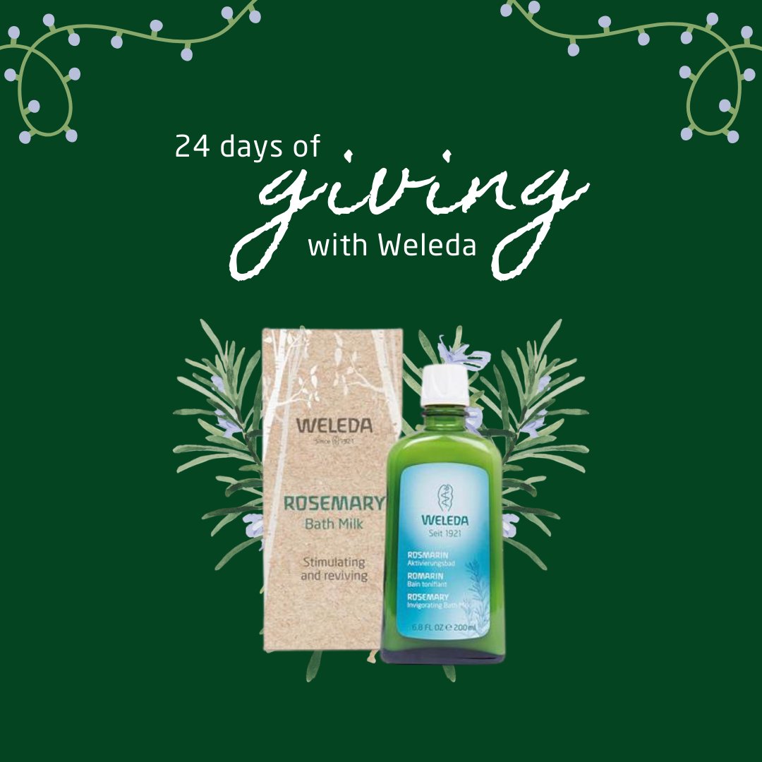 Win our Rosemary Christmas Bath Sleeve in today's #24daysofWeleda!
To enter:
💚Like this Tweet
💚Follow @weledauk
💚Retweet this Tweet

Open for 24 hours. UK only. Multiple entries permitted. Not affiliated with Twitter
Full T&amp;Cs on Facebook.
#win #giveaway #comp #winitwednesday