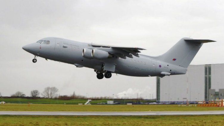 BAE146s. 8.6 tonnes. Problem: 2 are in VIP configuration for ferrying Prince Andrew to golf tournaments (and sometimes other people too). That leaves 2 for cargo operations. /11
