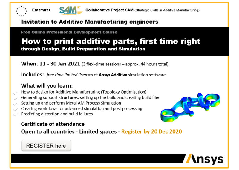 EPMA (@europmassoc) on Twitter photo Another free <a href="/skills4am/">SAM - Skills4am</a> Project event! Join the AM Simulation Execution Course taking place 11 - 30 January 2021 get on overview of the #AdditiveManufacturing process: ow.ly/iUzS50CCORX Another free <a href="/skills4am/">SAM - Skills4am</a> Project event! Join the AM Simulation Execution Course taking place 11 - 30 January 2021 get on overview of the #AdditiveManufacturing process: ow.ly/iUzS50CCORX