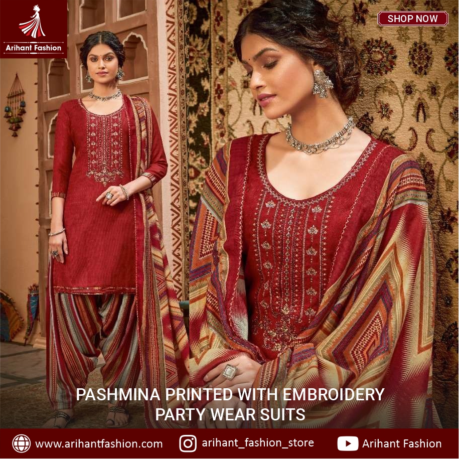 Pashmina Printed with Embroidery Party wear suits
--------------
For Order Message me on our Whatsapp number  +91-9667887456,+91-9311215552,
--------
#Arihantfashion #fashion #indianfashion #indianwear #suits #designersuits #ladiessuits #cottonsuits #cottonsuits #suitsalwar