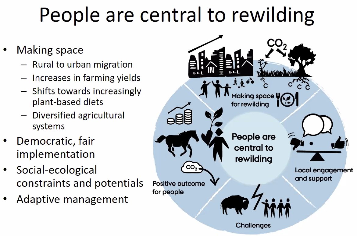 Any form of rewilding also needs to have people at the centre, including making space through where we live, what we eat, and how we manage the land we need to use for food. Management also needs to be adaptive!