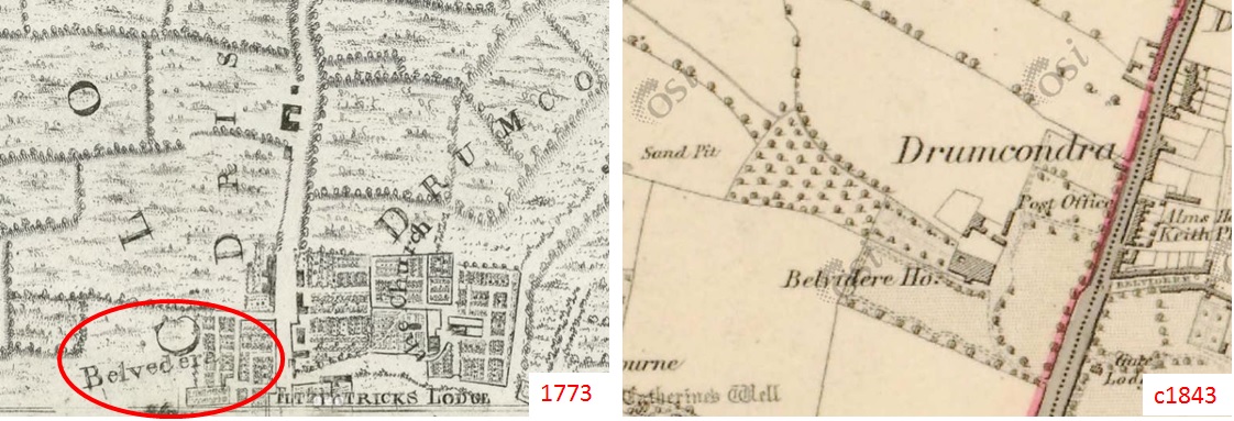 Pleas, seems to have modernised a house here, described as “Jacobian”, around 1660. But it was a Sir John Coghill who built the house we know today, in 1688, and called it Belvedere. The house had many owners, ranging from members of the Irish Parliament to archbishops. (2/6)