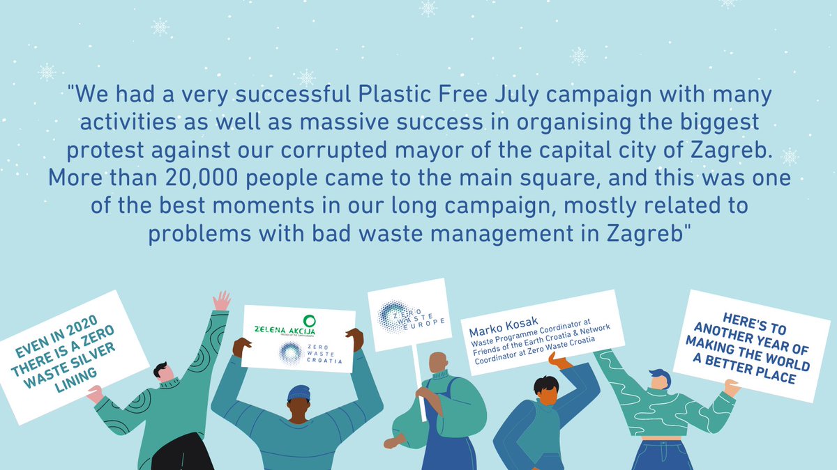 zerowasteeurope's tweet photo. 2020 has been quite the rollercoaster but as it draws to a close we wanted to focus on the #zerowaste silver linings from the year!

Our wonderful members shared their stories! 

Hear from:
✨Marko from @Zelenaakcija
✨@LuluNat from @zerowastech
✨Jim from @ZeroWasteNW https://t.co/JNSBUey3Qs