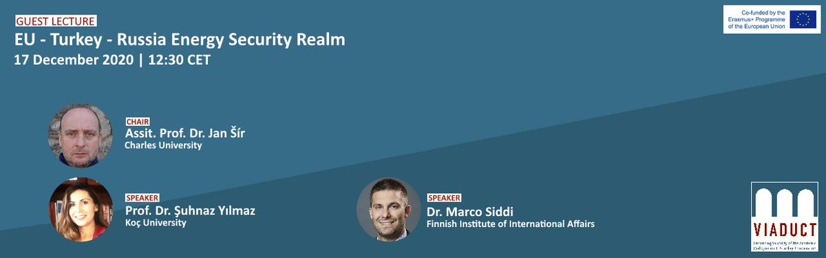 🗓️Tomorrow we have two #VIADUCT_EU Guest Lectures📺

First up: "EU-Turkey-Russia Energy Security Realm" with Şuhnaz Yılmaz from <a href="/kocuniversity/">Koç Üniversitesi</a> and <a href="/MarcoSiddi/">Marco Siddi</a> from <a href="/FIIA_fi/">FIIA</a> 

✍️REGISTER NOW!

➡️ uni-koeln.zoom.us/meeting/regist…