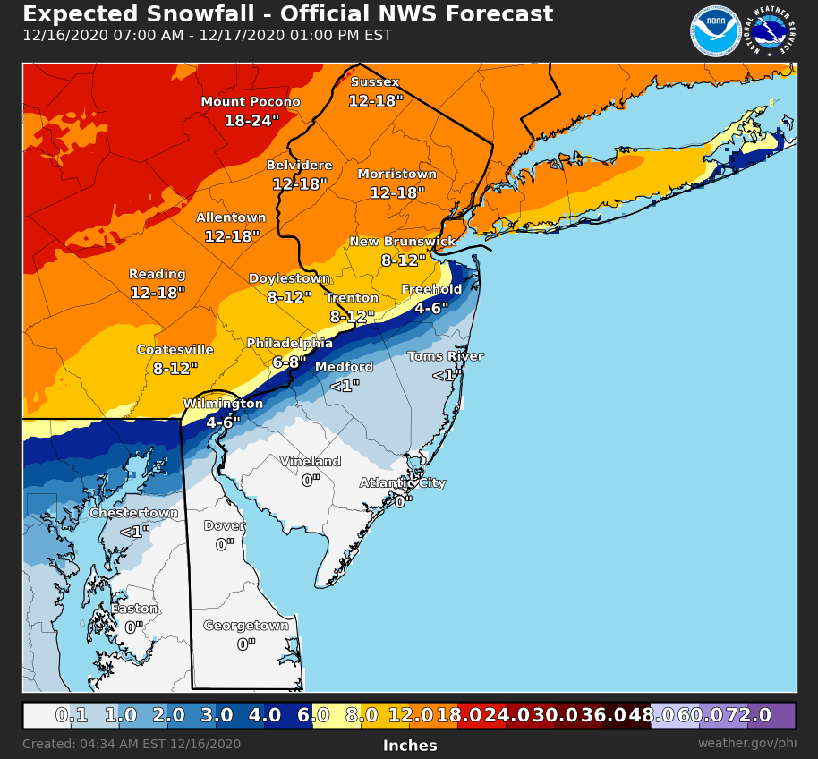 Nws Mount Holly On Twitter We Ll Have A Full Briefing Package Out Soon But In The Mean Time Here Are This Morning S Forecast Snow Totals Please Note There Will Likely Be A