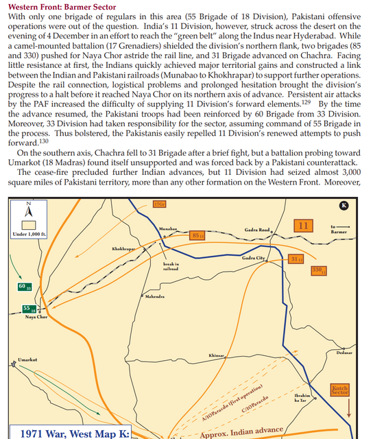 posting a set of maps from a study by Col. John H Gill who studied the 1971 war. will illustrate gains/losses were quite paltry except in kargil-turtok side. india would need a far greater effort to have ripped into Sindh... maybe usa set a red line ?  https://muse.jhu.edu/article/180990&nbsp;
