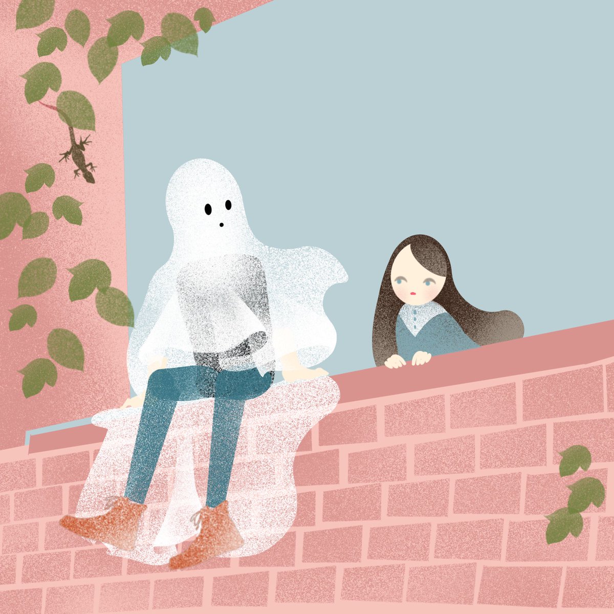 utaughost's tweet image. ghostが歌い、ladyが恋をする絵本のようなアニメーションをつくっています。(音楽がめっちゃ良い！)
#冬の創作クラスタフォロー祭