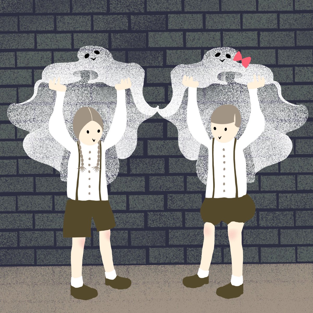 utaughost's tweet image. ghostが歌い、ladyが恋をする絵本のようなアニメーションをつくっています。(音楽がめっちゃ良い！)
#冬の創作クラスタフォロー祭