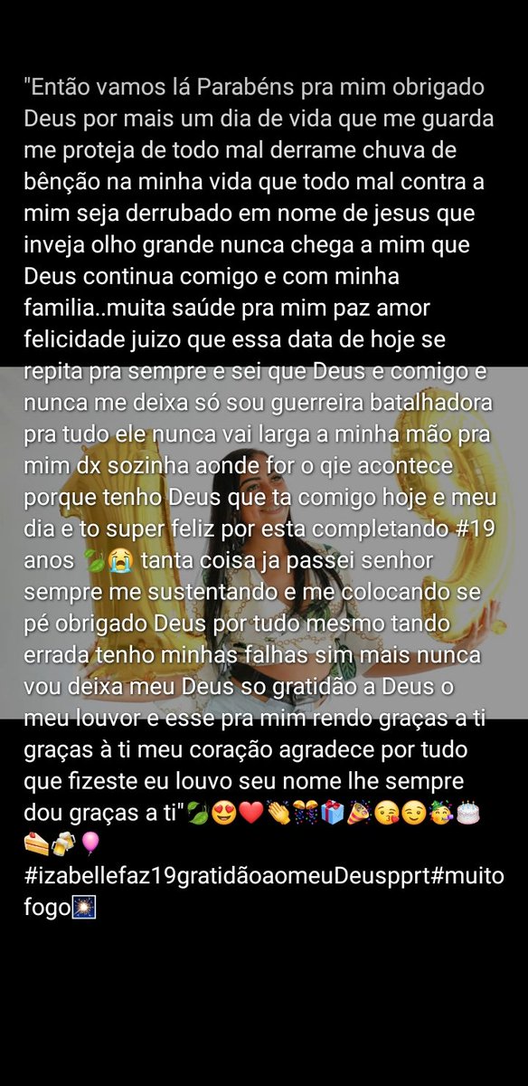 Izabelle1819's tweet photo. Gratidão a Deus por esta completando mais um dia de vida🍃🎉🎈🎂🎁🎊👏😘🤗❤😍#19bb
Rendo graças a ti graças graças à ti meu coração agradece por tudo que fizeste eu louvo seu nome lhe sempre dou graças a ti graças https://t.co/H9XEI2SAzY