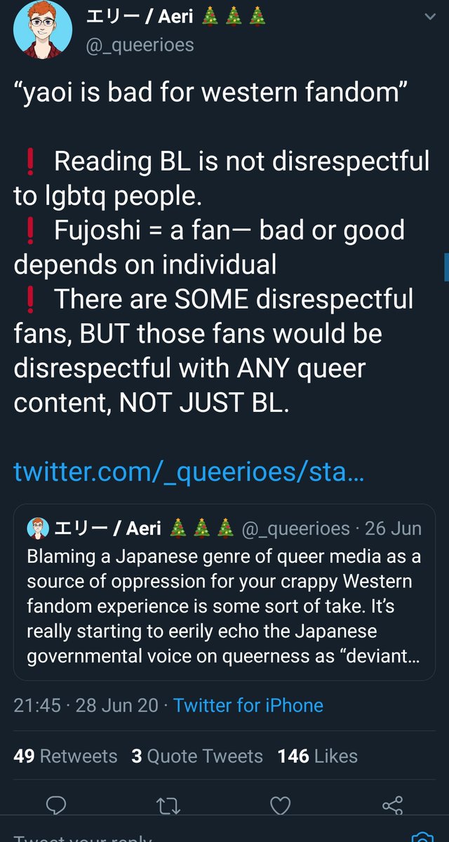 As for the feminism and lgbtq mention which I do not see any context for, the only connection is see/find is the fact that fujoshi often is misinterpret as a term for straight females who like bl.