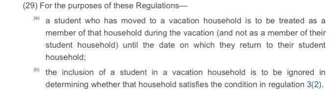 ... the newest rules also allow for a household with one adult (the original definition of a linked household) to remain a linked household even if an adult student came back to live with them AND...
